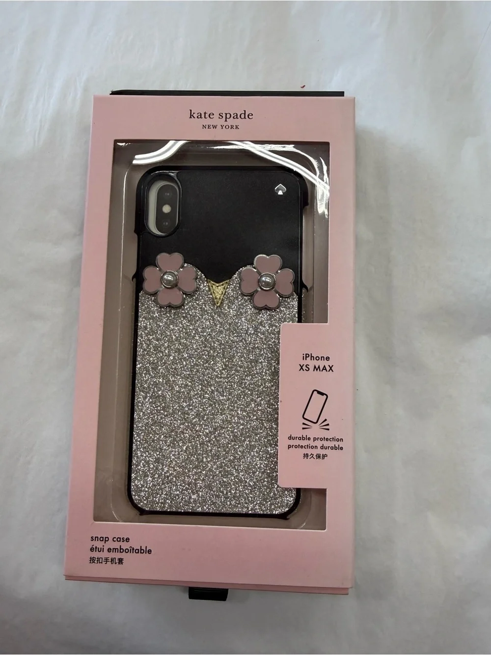 Kate Spade New York iPhone XS Max Glitter Floral Snap Case NIB